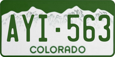 CO license plate AYI563
