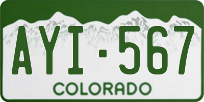 CO license plate AYI567