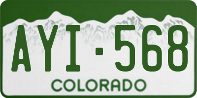 CO license plate AYI568