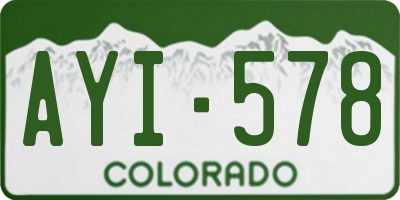 CO license plate AYI578