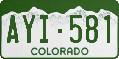 CO license plate AYI581