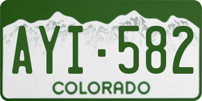 CO license plate AYI582