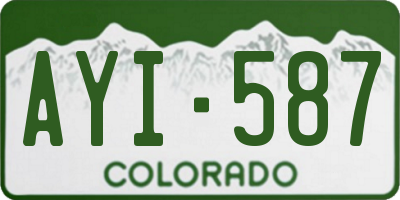 CO license plate AYI587