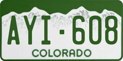 CO license plate AYI608