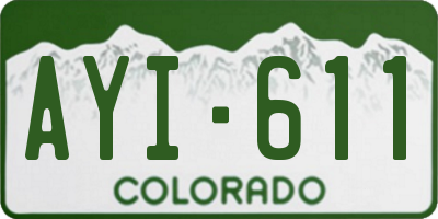 CO license plate AYI611