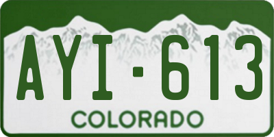 CO license plate AYI613