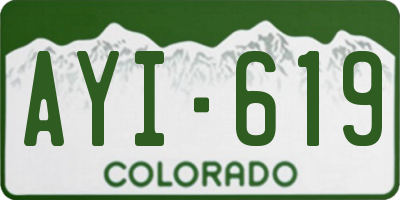 CO license plate AYI619