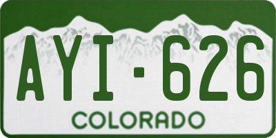 CO license plate AYI626