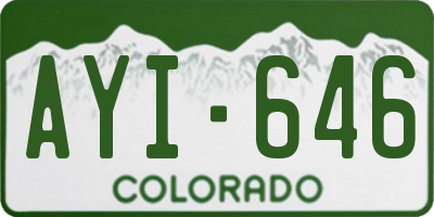 CO license plate AYI646