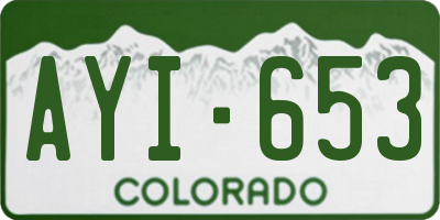 CO license plate AYI653