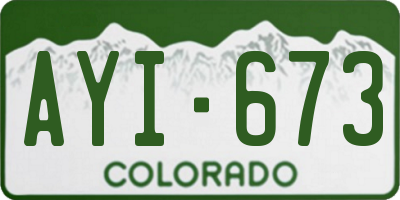 CO license plate AYI673