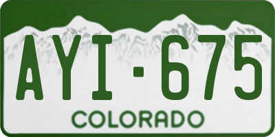 CO license plate AYI675
