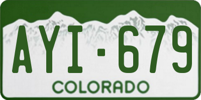 CO license plate AYI679
