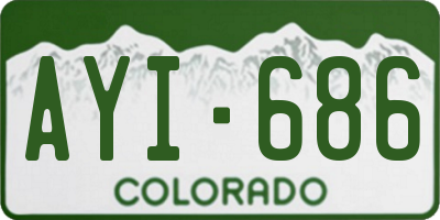 CO license plate AYI686