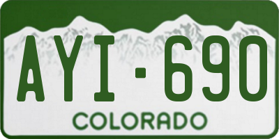 CO license plate AYI690