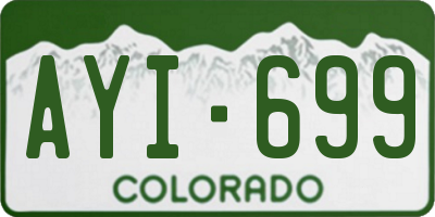 CO license plate AYI699