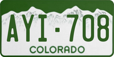 CO license plate AYI708