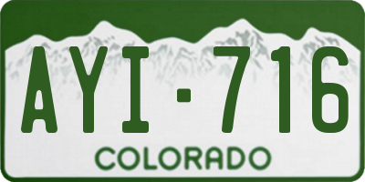 CO license plate AYI716
