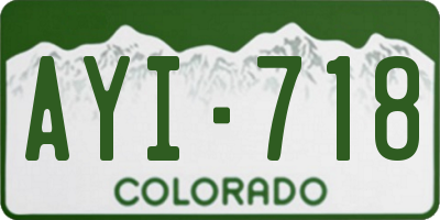 CO license plate AYI718