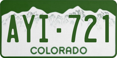 CO license plate AYI721