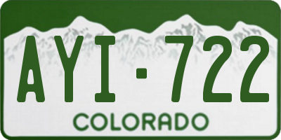 CO license plate AYI722