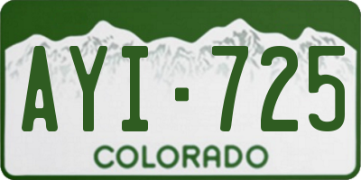 CO license plate AYI725