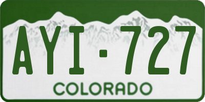 CO license plate AYI727