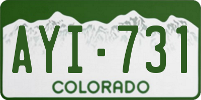 CO license plate AYI731