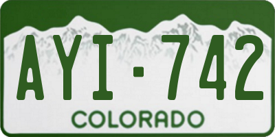 CO license plate AYI742
