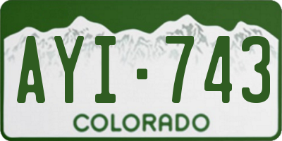 CO license plate AYI743