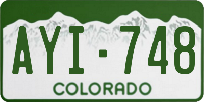 CO license plate AYI748
