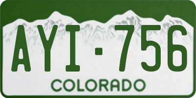 CO license plate AYI756