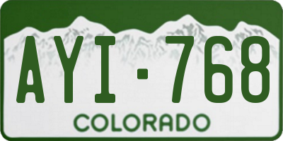 CO license plate AYI768