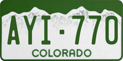 CO license plate AYI770