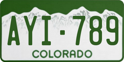 CO license plate AYI789