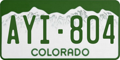 CO license plate AYI804