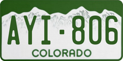 CO license plate AYI806