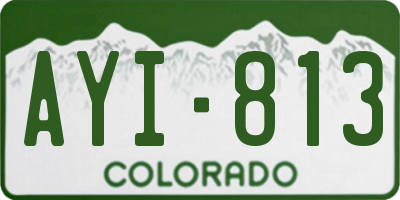 CO license plate AYI813
