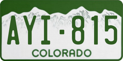 CO license plate AYI815