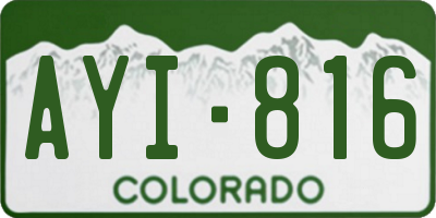 CO license plate AYI816