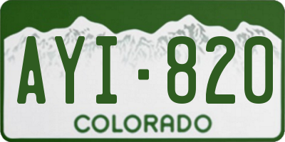 CO license plate AYI820