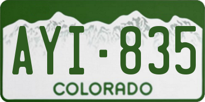 CO license plate AYI835