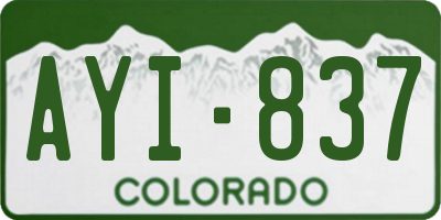 CO license plate AYI837