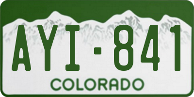 CO license plate AYI841