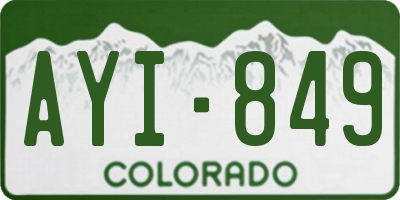 CO license plate AYI849