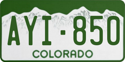CO license plate AYI850