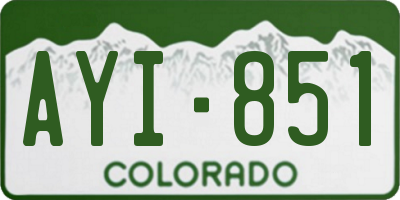 CO license plate AYI851