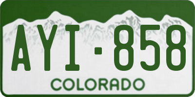 CO license plate AYI858