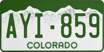 CO license plate AYI859