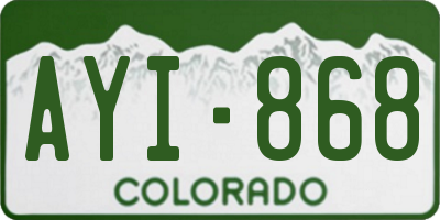 CO license plate AYI868